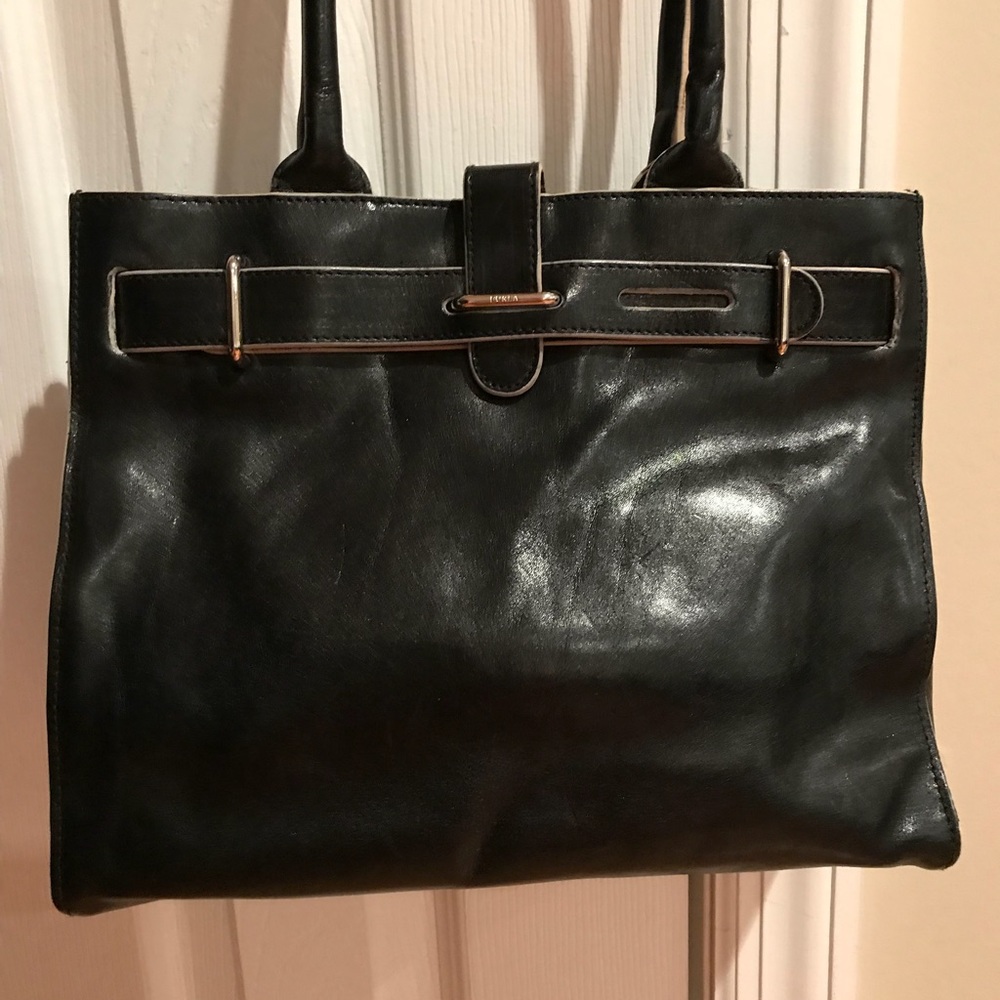 Authentic Furla leather shoulder bag